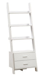 L&S Basics 10383 Bookcase - 69"H / White Ladder With 2 Storage Drawers
