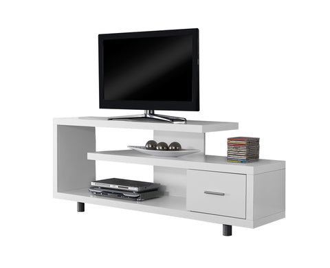 L&S Basics 10389 Tv Stand - 60"L / White With 1 Drawer