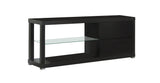 L&S Basics 10395 Tv Stand - 60"L / Cappuccino With Tempered Glass