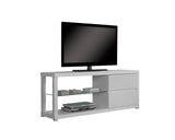 L&S Basics 10396 Tv Stand - 60"L / White With Tempered Glass