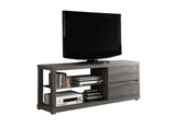 L&S Basics 10397 Tv Stand - 60"L / Dark Taupe With Tempered Glass