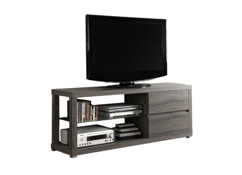 L&S Basics 10397 Tv Stand - 60"L / Dark Taupe With Tempered Glass