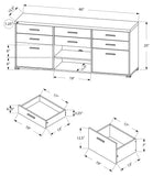 L&S Basics 10398 Tv Stand - 60"L / Cappuccino With 8 Drawers
