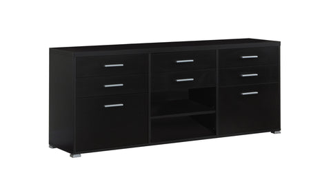 L&S Basics 10398 Tv Stand - 60"L / Cappuccino With 8 Drawers