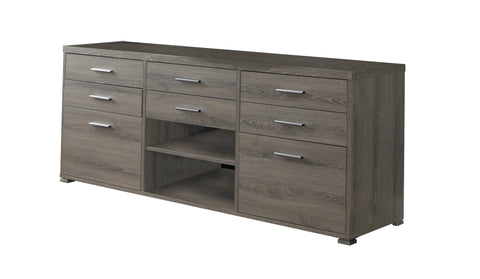 L&S Basics 10399 Tv Stand - 60"L / Dark Taupe With 8 Drawers
