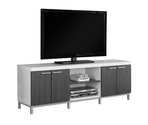 L&S Basics 10401 Tv Stand - 60"L / White / Grey