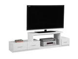 L&S Basics 10417 Tv Stand - 72"L / White With 3 Drawers
