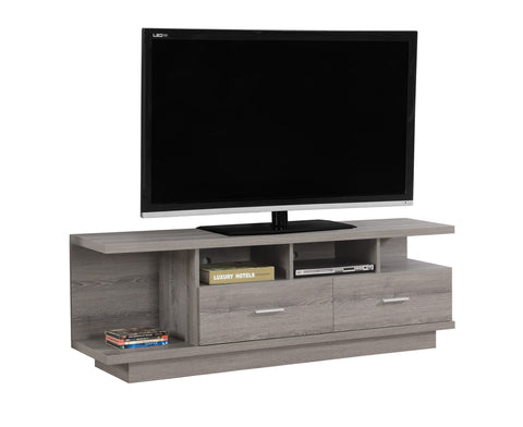 L&S Basics 10419 Tv Stand - 60"L / Dark Taupe With 2 Drawers