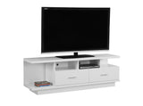 L&S Basics 10420 Tv Stand - 60"L / White With 2 Drawers