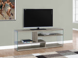 L&S Basics 10433 Tv Stand - 60"L / Dark Taupe With Tempered Glass