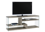 L&S Basics 10433 Tv Stand - 60"L / Dark Taupe With Tempered Glass