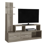 L&S Basics 10435 Tv Stand - 60"L / Dark Taupe With A Display Tower