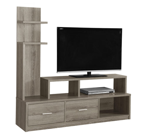 L&S Basics 10435 Tv Stand - 60"L / Dark Taupe With A Display Tower