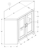 L&S Basics 10438 Tv Stand - 42"L / Cappuccino Corner With Glass Doors