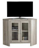 L&S Basics 10439 Tv Stand - 42"L / Dark Taupe Corner With Glass Doors