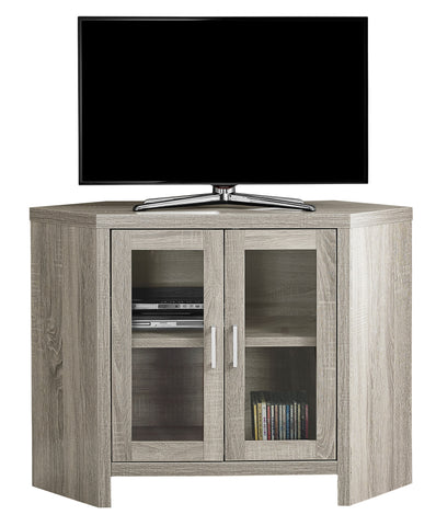 L&S Basics 10439 Tv Stand - 42"L / Dark Taupe Corner With Glass Doors