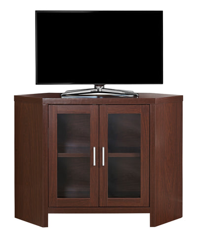 L&S Basics 10440 Tv Stand - 42"L / Warm Cherry Corner With Glass Doors