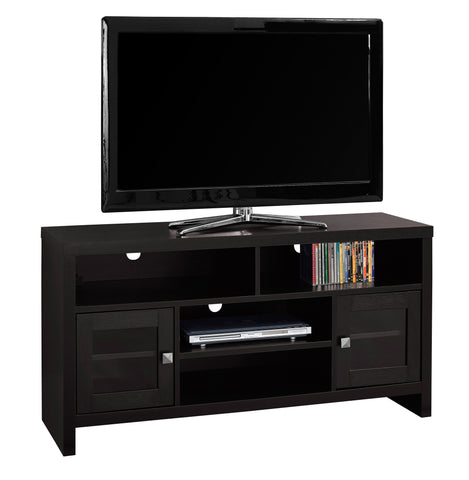 L&S Basics 10441 Tv Stand - 48"L / Cappuccino With Glass Doors