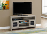 L&S Basics 10442 Tv Stand - 48"L / Dark Taupe With Glass Doors