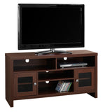 L&S Basics 10443 Tv Stand - 48"L / Warm Cherry With Glass Doors