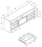 L&S Basics 10444 Tv Stand - 60"L / Cappuccino With Glass Doors