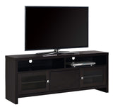 L&S Basics 10444 Tv Stand - 60"L / Cappuccino With Glass Doors