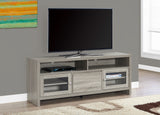 L&S Basics 10445 Tv Stand - 60"L / Dark Taupe With Glass Doors