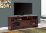 L&S Basics 10446 Tv Stand - 60"L / Warm Cherry With Glass Doors