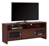 L&S Basics 10446 Tv Stand - 60"L / Warm Cherry With Glass Doors