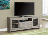 L&S Basics 10448 Tv Stand - 60"L / Dark Taupe - Drawers / Glass Doors