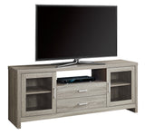 L&S Basics 10448 Tv Stand - 60"L / Dark Taupe - Drawers / Glass Doors