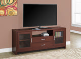 L&S Basics 10449 Tv Stand - 60"L / Warm Cherry - Drawers / Glass Doors