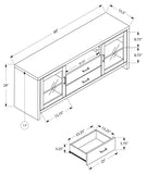 L&S Basics 10449 Tv Stand - 60"L / Warm Cherry - Drawers / Glass Doors