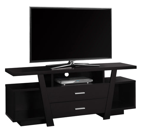 L&S Basics 10450 Tv Stand - 60"L / Cappuccino With 2 Storage Drawers