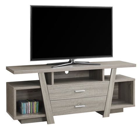 L&S Basics 10451 Tv Stand - 60"L / Dark Taupe With 2 Storage Drawers
