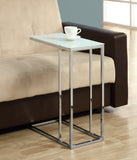 L&S Basics 10453 Accent Table - Chrome Metal With Frosted Tempered Glass
