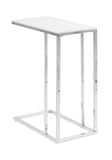 L&S Basics 10453 Accent Table - Chrome Metal With Frosted Tempered Glass