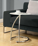 L&S Basics 10455 Accent Table - Chrome Metal With Frosted Tempered Glass