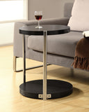 L&S Basics 10457 Accent Table - Cappuccino / Chrome Metal