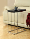 L&S Basics 10458 Accent Table - Cappuccino With Chrome Metal