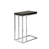 L&S Basics 10458 Accent Table - Cappuccino With Chrome Metal