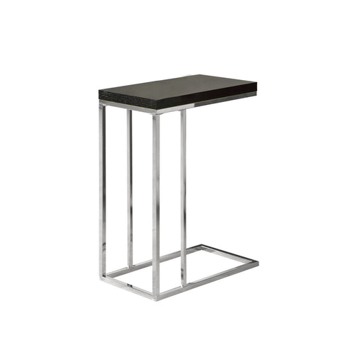 L&S Basics 10458 Accent Table - Cappuccino With Chrome Metal