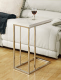 L&S Basics 10459 Accent Table - Glossy White With Chrome Metal
