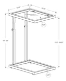 L&S Basics 10461 Accent Table - Chrome Metal Adjustable Height / Tempered