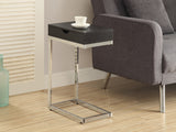 L&S Basics 10466 Accent Table - Cappuccino / Chrome Metal With A Drawer