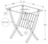 L&S Basics 10467 Accent Table - Cappuccino Bentwood With Tempered Glass