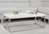 L&S Basics 10470 Coffee Table - Glossy White With Chrome Metal