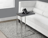 L&S Basics 10472 Accent Table - Glossy Grey With Chrome Metal
