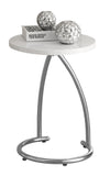 L&S Basics 10476 Accent Table - Glossy White With Chrome Metal