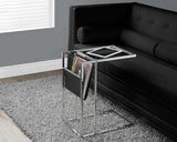 L&S Basics 10478 Accent Table - Black / Chrome Metal With A Magazine Rack
